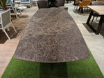 Keramische interieurtafel Deens Ovaal 240 x 110cm Recht - Spiderpoot Zwart metaal