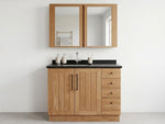 Teak Badkamermeubel New Cannes 105cm + 1 Onderbouw Square Waskom + Matte Graniet