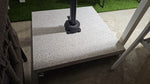 Alu Zweefparasol Capri 300 x 300cm T2 Premium - Mast Antraciet - Doek Spuncrylic Light Grey Inclusief Parasolvoet Graniet 90kg