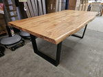 Acacia Interieurtafel 200 x 100cm Boomstam met Zwart Metalen U-Poot