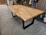 Acacia Interieurtafel 200 x 100cm Boomstam met Zwart Metalen U-Poot
